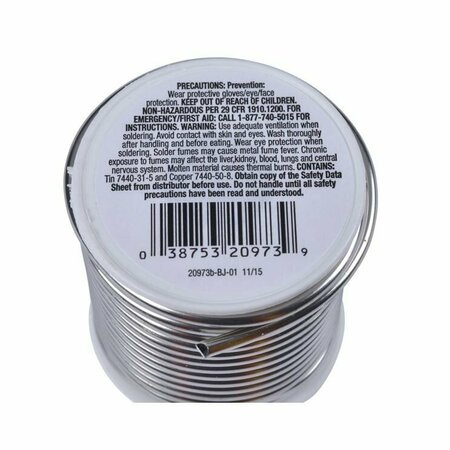OATEY Oatey Wire Solder, 1 lb, Solid, Silver, 430 to 460 deg F Melting Point 20973
